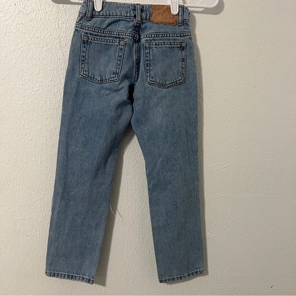 Zara Boys Size 7 Light Wash Straight Leg Jeans Adjustable Waist Distressed - Picture 4 of 6